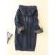 Women's Coat Daily Wear Fall Winter Spring Regular Coat V Neck Regular Fit Casual Jacket Solid Color Pocket Button Navy Blue / C