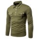 Men's Golf Shirt non-printing Plain Solid Color Long Sleeve Casual Tops Casual Soft Breathable Army Green Black Dark Gray