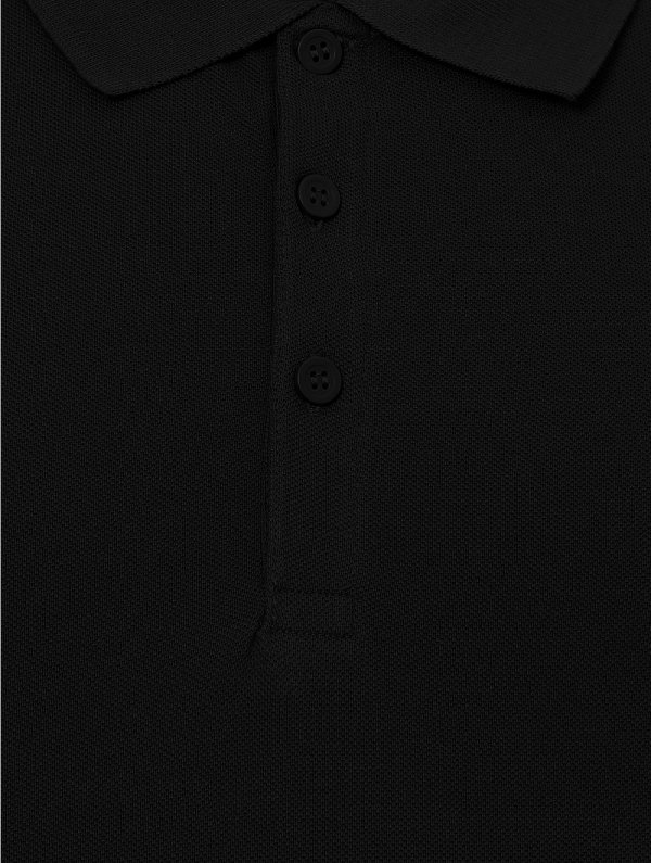 Black Pique Short Sleeve Polo Shirt