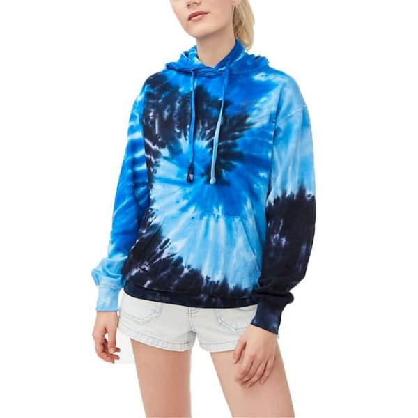 Women's Hoodie Pullover Tie Dye Front Pocket Daily Casual Hoodies Sweatshirts  Loose Blue Yellow Light Blue