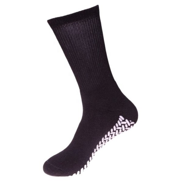 Adult Black Sock With Rubber Sole Anti-slip cotton socks