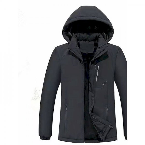 Men's Padded Regular Coat Regular Fit Jacket Solid Colored Blue Black Dark Gray