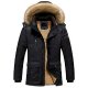 men's winter cold-proof sherpa lined down alternative parka jacket removable fur hood (large, 10-black)