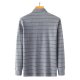 Men's Golf Shirt Striped Button-Down Long Sleeve Street Tops Cotton Business Sportswear Casual Comfortable Army Green Gray Khaki