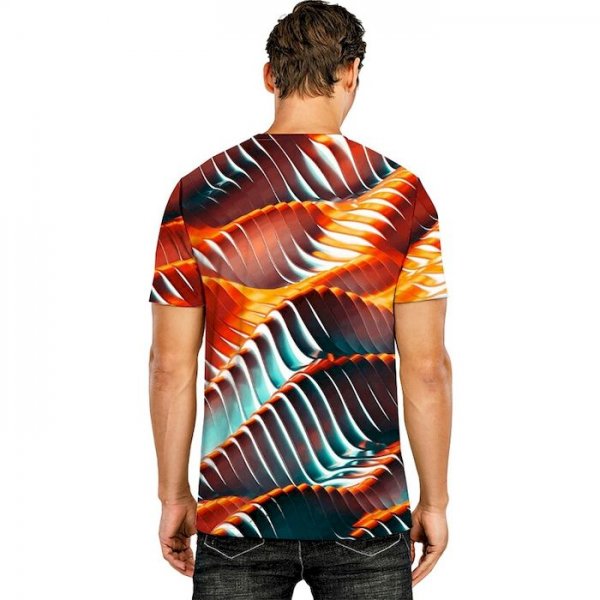 Men's Tee T shirt Shirt 3D Print Graphic Curve Geometry 3D Print Short Sleeve Casual Tops Fashion Designer Tropical Comfortable