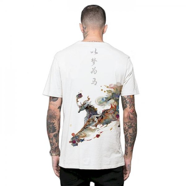 Men's Tee T shirt 3D Print Graphic Prints Horse Ink Painting 3D Print Short Sleeve Casual Tops Ethnic Style Casual Fashion Desig