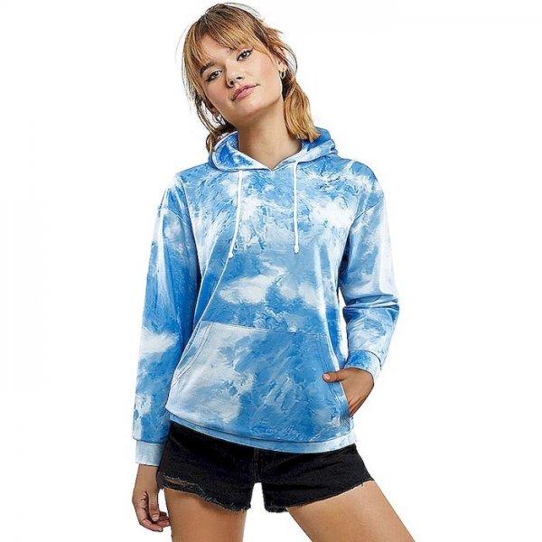 Women's Hoodie Pullover Tie Dye Front Pocket Daily Casual Hoodies Sweatshirts  Loose Blue Green