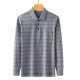 Men's Golf Shirt Striped Button-Down Long Sleeve Street Tops Cotton Business Sportswear Casual Comfortable Army Green Gray Khaki